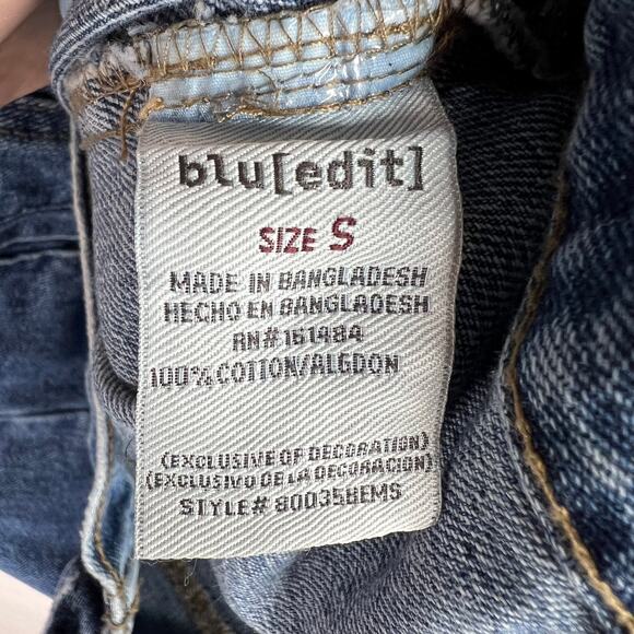 Blu[Edit] Distressed Denim Jacket Small - Picture 7 of 8
